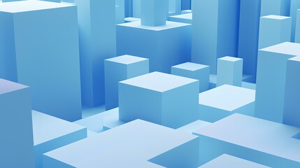 Obraz premium Abstract Blue 3D Cube City Background