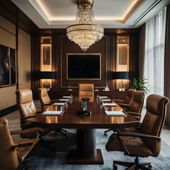 Luxury business meeting and working room in executive and office space interior