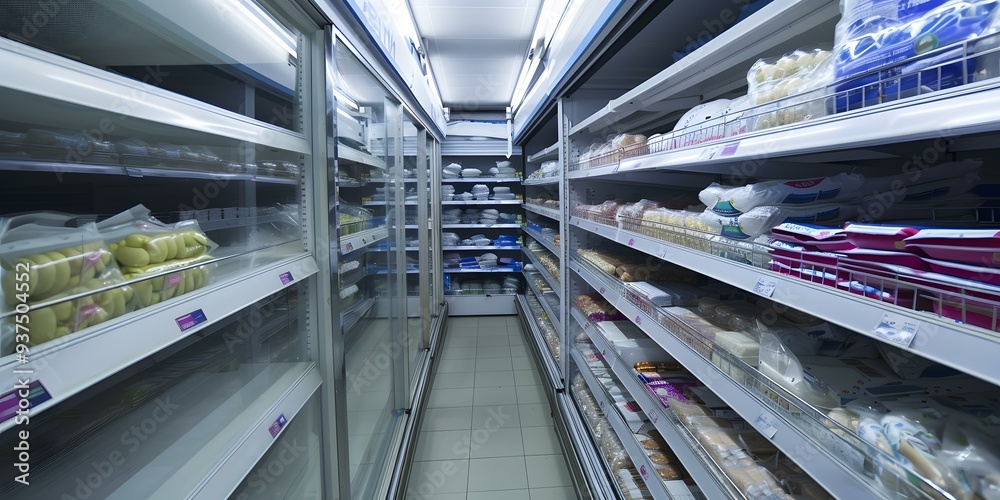 Canvas Prints supermarket aisle filled with food products