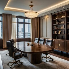 Luxury business meeting and working room in executive and office space interior