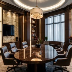 Luxury business meeting and working room in executive and office space interior