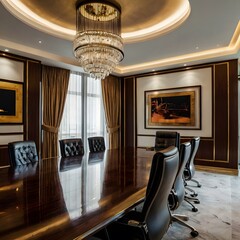 Luxury business meeting and working room in executive and office space interior