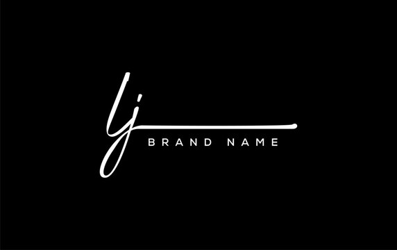 LJ letter beauty handwriting vector logo.