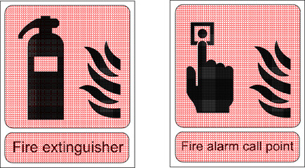 Vector illustration sketch silhouette design detail icon logo symbol warning sign fire safety 