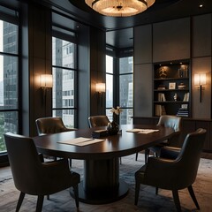 Luxury business meeting and working room in executive and office space interior