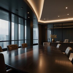 Luxury business meeting and working room in executive and office space interior
