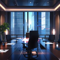 Luxury business meeting and working room in executive and office space interior