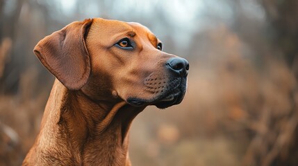 Purebred hound standing close to a family member, embodying a watchful and defensive role, family guardian, protective closeness