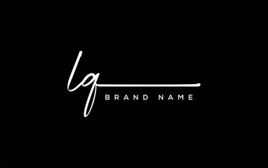 LQ letter beauty handwriting vector logo.