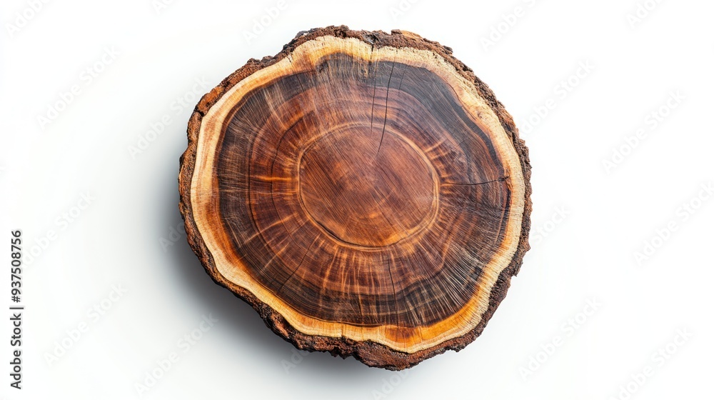 Poster Cross-section of a Tree Trunk with Visible Growth Rings
