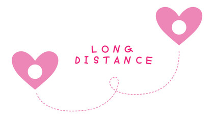 Love long distance sign and symbol for couple