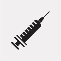 syringe icon Vector silhouette illustration icon on a white background
