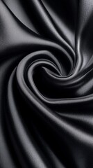 Fototapeta premium Luxurious Black Fabric Texture with Elegant Folds