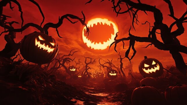 halloween background with pumpkin