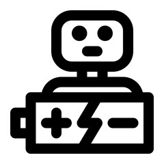 battery, robotics, robot, charging, robot kit, rechargeable outline icon