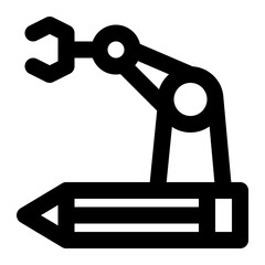 robot prototype, robot design, robotic arm, concept, project, robotic machine outline icon