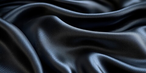 Obraz premium Luxurious Black Fabric Texture with Elegant Folds