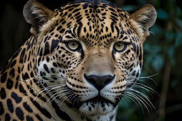 Obraz premium A close up of a Jaguar in a forest