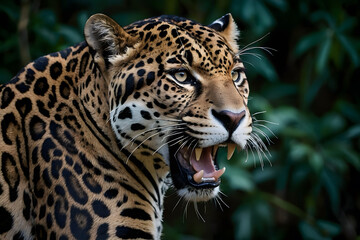 Obraz premium A close up of a Jaguar in a forest