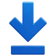 download down blue arrow 3d illustration
