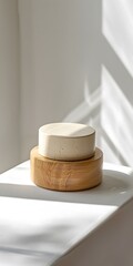Wooden Round Platform With Natural Light
