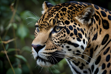 Obraz premium A close up of a Jaguar in a forest