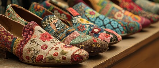 Vibrant and Eclectic Patterned Shoes on Display