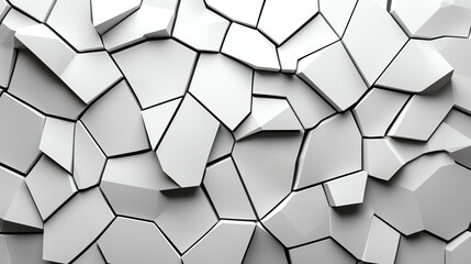 Stylish white cracked surface creating a modern geometric pattern, perfect for backgrounds and textured design projects.
