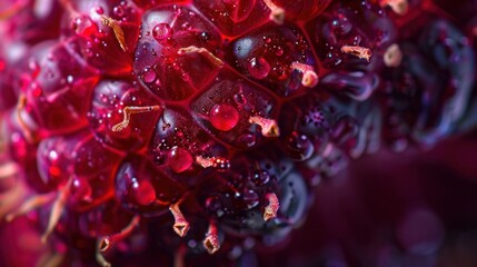 A close-up view of a blackberry's intricate drupelets, revealing the delicate patterns and textures of this nature's jewel.