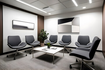 Modernized decoration of an office waiting room
