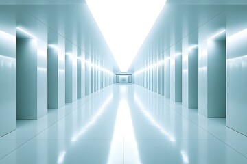 Obraz premium Abstract Light Corridor in White Interior