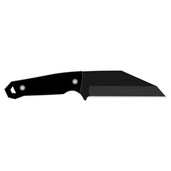 Antique black knife tactical knife; hunting, tourist, survival illustration. Tourist camping knife  camping set cartoon. equipment camp, tent outdoor, hiking summer knife camping sign. vector.