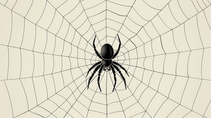 Obraz premium A creepy spider web with a lurking spider in the center