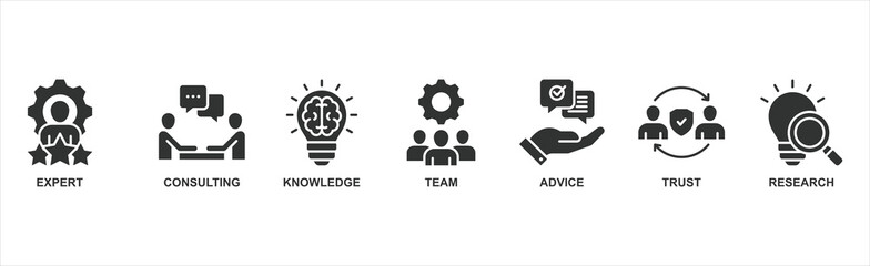 Expertise Banner web : Vector Icon Illustration Concept Representing High-Level Knowledge and Experience