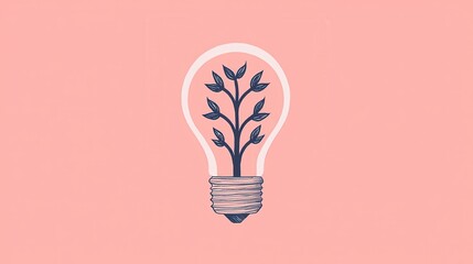 Green Lightbulb with Plant  Ecology Concept