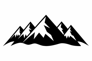 Majestic Mountain Range Silhouettes Vector Art. Rocky Mountains, Rolling Hills, Cliffs, Volcanoes, Snow-Capped Peaks and Forested Mountains Vector Illustration.