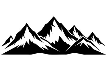 Majestic Mountain Range Silhouettes Vector Art. Rocky Mountains, Rolling Hills, Cliffs, Volcanoes, Snow-Capped Peaks and Forested Mountains Vector Illustration.