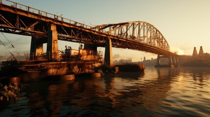 Obraz premium bridge river suspension 