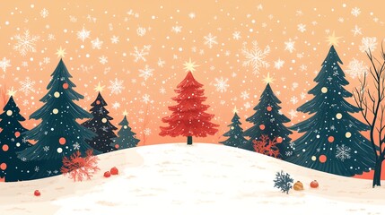 Obraz premium a snowy landscape with trees