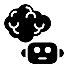 robotic brain, artificial intelligence, ai, robot brain, smart robot, intelligence robot solid or glyph icon