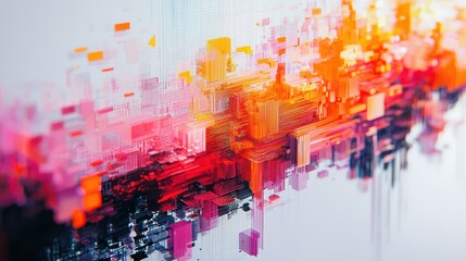 Obraz premium Vibrant Digital Abstract Landscape