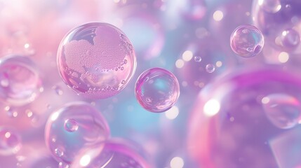 Dreamy 3D bubbles floating in a pastel universe AI generated illustration