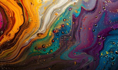Abstract background texture of iridescent paints. Soap bubble. 