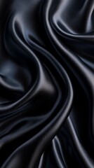 Fototapeta premium Luxurious Black Fabric Texture with Elegant Folds