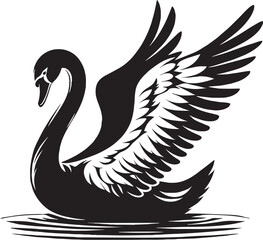Silhouette Swan Vector