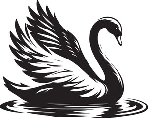 Silhouette Swan Vector