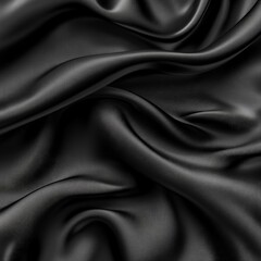 Luxurious Black Fabric Texture with Elegant Folds