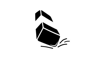 eraser for pencils, black isolated silhouette