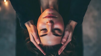 Professional Therapist Providing Soothing Facial Massage Treatment with Delicate Circular Motions for Personalized Self Care and Wellness