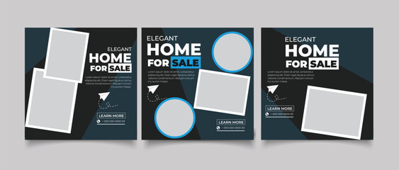 Real Estate Social Media Post Template, Editable Banner Template With Dream Home Post Social